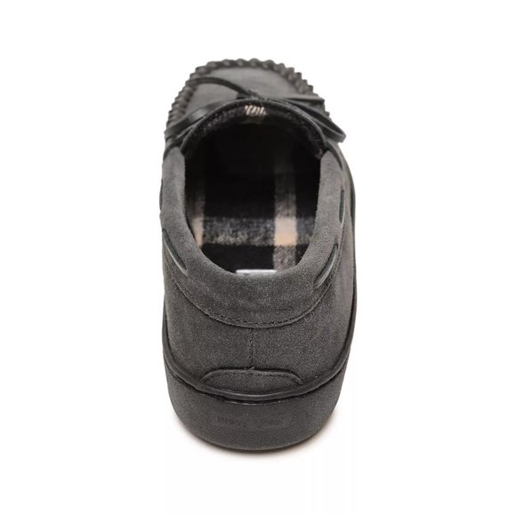 Minnetonka Men’s Plaid Lined Hardsole Moccasin Slippers Charcoal Size 10M NIB main image 5